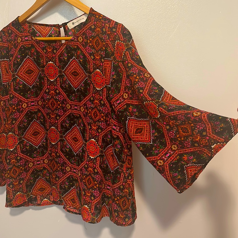 The Impeccable Pig 3/4 bell sleeve blouse